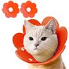 Crazy Bean 2pcs Collare Protettivo per Gatto Regolabile Collare Elisabettiano Cane Morbido Cono di Recupero per Animali Protettivo Forma Anti-Morso Simpatico Fiore Ferite,M