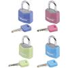 Master Lock 9120EURQCOLNOP Mini Lucchetto, Chiave, Set di 4, Pacco Famiglia, Ottimo per valigia e armadietto, Multicolore(Casuale), Piccolo