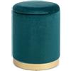 Sedute TP 75 pouf contenitore in velluto verde petrolio grande