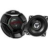 JVC CS-DR420 Altoparlante per Auto Mono, Potenza 220W, risposta in frequenza 114-23.000 Hz, cono in fibra di carbonio per un suono nitido, profondità di 45,5 mm, Nero