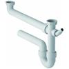 GEBERIT - SIFONE CURVO PER DUE LAVELLI EXTRA LUNGO BIANCO 11/2X40 MM SCARICO ORIZZONTALE 152.597.11.1