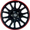 AUTO-STYLE J-Tec Set di 4 Copricerchi Hero GTR 15 Pollici Nero/Bordo Rosso
