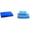 Gabel Tintunita & Co Telo Bagno, 100% Cotone, Blu Elettrico, 150 X 100 Cm & Tintunita & Co Set Asciugamani, 100% Cotone, Bluette, 100 X 60 Cm