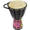 A-Star Tamburo africano Djembe colorato dipinto a mano da 5 pollici - Autentico fatto a mano, corda sintonizzata, pelle naturale - 25 cm di altezza, 13 cm di diametro