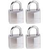 Master Lock 629EURQ Confezione da 4 Lucchetti a Chiave, Grigio, 3.4 x 2 x 1 cm