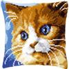 VERVACO Kit Cuscino Punto Croce Gatto Marrone Set Ricamo Principianti Cuscini Gobelin Decorativi ca. 40 x 40 cm Accessori per Lavoretti Creativi DIY Casa Decor Hobby Adulti Cross Stitch