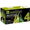 Wellion AGO PER PENNA DA INSULINA WELLION MEDFINE PLUS 4 32 GAUGE LUNGHEZZA 4 MM 100 PEZZI