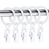Jetec 30 Pezzi Anelli per Tende con 30 Pezzi Clip per Tende Clip Anelli per Asta per Tenda da Doccia in Plastica Anello Decorativo per Tendaggi con Clip per Tenda, 30 mm (Bianco)