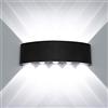 HAWEE Moderno Applique da Parete LED Lampada da Parete Impermeabile Alluminio Lampada da Muro Interno Esterno per Camera da Letto, Bagno, Portico, Corridoio, Scale, Soggiorno, 10W Bianco