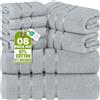 Utopia Towels - Set di Asciugamani di Lusso da 8 Pezzi, 2 Asciugamani da Bagno, 2 Asciugamani A Mano e 4 Strofinacci, Altamente Assorbenti 97% Cotone Filato Ad Anello(Grigio Freddo)