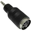 Aerzetix - Connettore adattatore femmina DIN 180° a 5 pin - Jack maschio 3.5mm stereo - Colore nero - C43830