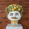 CERAMICHE CALTAGIRONE Testa Ceramica Siciliana Caltagirone Frutta Doppia H. 63