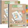 Eco-eco - Set di 12 tasche in polietilene perforate con divisore, formato A4, 95% riciclato, 2 pezzi, eco058 x 2