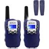 Retevis RT388 Walkie Talkie Bambini, Torcia VOX a Lungo Raggio Giocattolo Regalo per Ragazzi di 3-12 Anni, Regalo di Compleanno per Bambini, Famiglia, Campeggio (1 Coppia, Blu Navy)