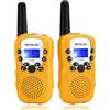 Retevis RT388 Walkie Talkie Bambini, Giocattoli Bambini con Serratura a Chiave VOX a Lungo Raggio Compleanni e Vacanze, 3-12 Ragazzi per Attività Esterna e Interna (1 Paio, Giallo)