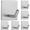 Vista Ganci Adesivi Porta Asciugamani Bagno Attaccapanni da Muro in acciaio inox SUS304 per cucina, bagno, camera da letto 6 Pezzi