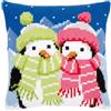 VERVACO Kit Cuscino Punto Croce Pinguini con Sciarpa Set Ricamo Principianti Cuscini Gobelin Decorativi ca. 40 x 40 cm Accessori per Lavoretti Creativi DIY Casa Decor Hobby Adulti Cross Stitch