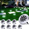 BrizLabs Luci Solari Giardino Esterno, BrizLabs 8 LEDs Luce Sepolta Lampada Solare da Esterno Faretti Led Solari Impermeabile Luci Terra Giardino per Prato Vialetto Scala Paesaggio, Bianco Freddo 8 Pezzi