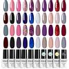 ROSALIND Smalto per Unghie, 20 Colori Gel Unghie UV, 24 pz Smalto Semipermente per Unghie in Gel Unghie UV, Base e Top Coat Matt Coat Manucure Nail Art Kit 7ml - Set 11