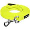 Looxmeer Guinzaglio Addestramento per Cani, Guinzaglio per Cani 3 m/5M/7M/10M/15M/20M/25M/30M, Lunghina Cane Leggero Durevole con Moschettone a D, Custodia Portabile, Giallo Fluo