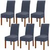 Leeyunbee 6 Pezzi Coprisedie con Schienale Elastica, Blu Grigio | Lavabile, Sfoderabile, Poliestere-elastam, Facile da Pulire, Fodere per Sedie, per Sala da Pranzo, Cucina Cerimonia Matrimoni