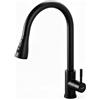 Ibergrif M22136B Rubinetto da Cucina Monocomando in Acciaio Inossidabile con Doccetta Estraibile, Beccuccio Girevole a 360° e Risparmio Idrico, Alta Pressione, Adatto per Lavello Cucina,3/8 Pollici