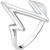 Elli Anello da donna in argento Sterling 925, motivo a zig-zag