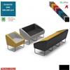 Elleci Office ITACA Poltrona attesa componibile base nera rivestimento in tessuto ONE Class 1 IM