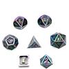 DollaTek 7Pcs Set di Dadi in Metallo Solido DND Gioco di Dadi D&D in Metallo Solido con Custodia e Lega di Zinco con Smalto per Giochi di Ruolo Sotterranei e Draghi(Double Color Mix Blue And Purple)