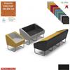 Elleci Office ITACA Poltrona attesa componibile base NERA rivestimento in tessuto King Flex ignifuga class 1IM