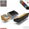 Elleci Office ITACA Poltrona attesa componibile base bianca rivestimento tessuto MINI ingnifugo Class 1IM
