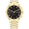 Tommy Hilfiger Orologio Analogico Multifunzione al Quarzo da Donna con Cinturino in Acciaio Inossidabile di Colore Dorato - 1782380