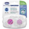 Chicco PhysioForma Light Succhietto 6-16 mesi 2 pezzi bianco/rosa