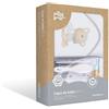 Interbaby P1177-18 Asciugamano con cappuccio per neonato LOVE YOU in bianco e grigio con Set de Spazzola e Pettine - 900 g