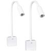 SEBSON 2x Luce Notturna LED da Presa, Dimmerabile, Flessibile, 4W, Bianco Neutro 4000K, Applique da Parete - Lampada da Lettura con Spina