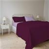 Italian Bed Linen Natural Color Completo Letto Cotone, made in italy, Matrimoniale, Prugna/Lilla