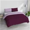 Italian Bed Linen Set Copripiumino 100% Cotone Natural Color, Made in Italy - Parure Copri Piumino - Sacco Piumone 250x200 cm con Doppia Patella e Federe Cuscino, Matrimoniale, Prugna/Lilla