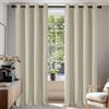 Deconovo Tende Oscuranti per Interni 2 Pezzi 200 CM Altezza, Termiche Isolanti, Anti-Rumore, con Anelli, Ideali per Camera da Letto e Soggiorno, 140x200 CM, Beige Chiaro