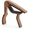TIGER UACAPO7-LW Ukulele Trigger Capotasto per Soprano, Concerto, Baritono, Basso Ukes - Finitura in legno chiaro