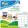 TICO Etichetta adesiva LP4W bianca 100fg A4 70x50,8mm (15et/fg) Laser Tico