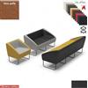Elleci Office ITACA Poltrona attesa componibile base NERA rivestimento pura Lana vergine