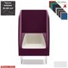 Elleci Office ITACA ACOUSTIC Poltrona con pareti acoustic gambe verniciate bianche rivestimento tessuto MADRID class 1 IM