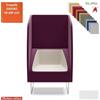 Elleci Office ITACA ACOUSTIC Poltrona con pareti acoustic gambe verniciate bianche rivestimenti ecopelle GAZEBO Class 1 IM