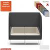Elleci Office ITACA ACOUSTIC Poltrona 2 posti con pareti acoustic gambe verniciate bianche rivestimenti ecopelle GAZEBO Class 1 IM