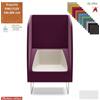 Elleci Office ITACA ACOUSTIC Poltrona con pareti acoustic gambe verniciate bianche rivestimento TESSUTO KING FLEX class 1 IM