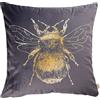 Riva Home Evans Lichfield Federa per Cuscino con Ape Dorata, Poliestere, Grigio, 43 x 43 cm