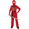 Rubie's Rubies Costume Ninja Skull Rosso per bambino e bambina, Pantaloni, camicia stampata con cappuccio e cintura, Licenza Ufficiale per cumpleanno, feste, cosplay e Carnevale