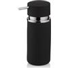 kela Dispenser per sapone 300 ml PER, dispenser per sapone in ceramica nera, superficie antiscivolo, flacone con pompa, dispenser per detersivo, opaco