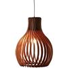 Opis Technology Opis PL2 - Lampada (Ø28cm) marrone a sospensione in legno con eleganti elementi ricurvi