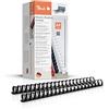 Peach PB425-02 - Dorsi in plastica, formato A4-25 mm, 240 fogli, 50 pezzi, colore nero